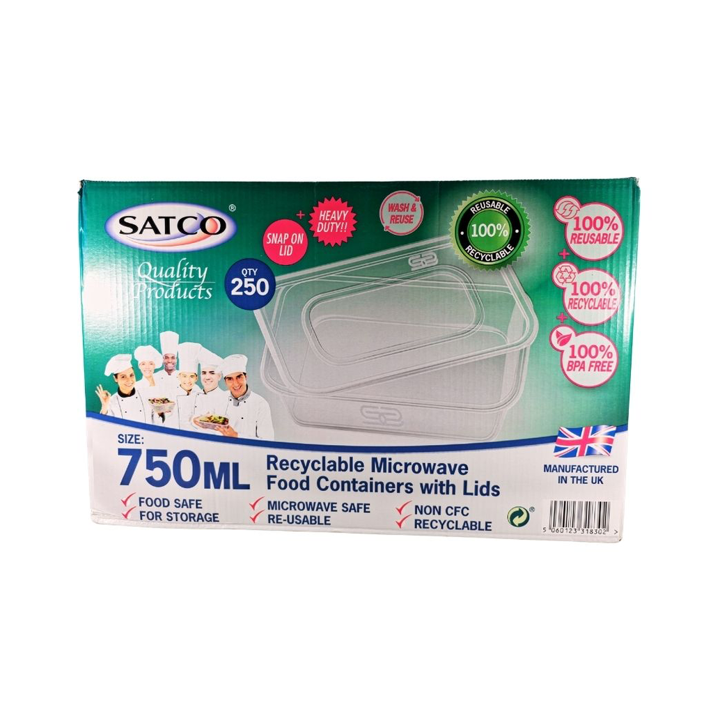 [434] PLASTIC CONTAINERS + LIDS 750 250PCS (SATCO)