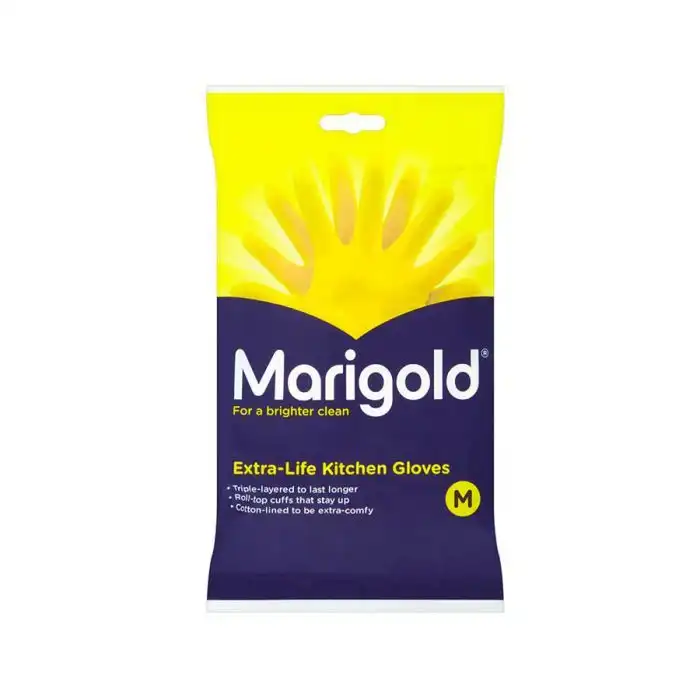 [846] GLOVES KITCHEN MEDIUM 6PAIRS (MARIGOLD)