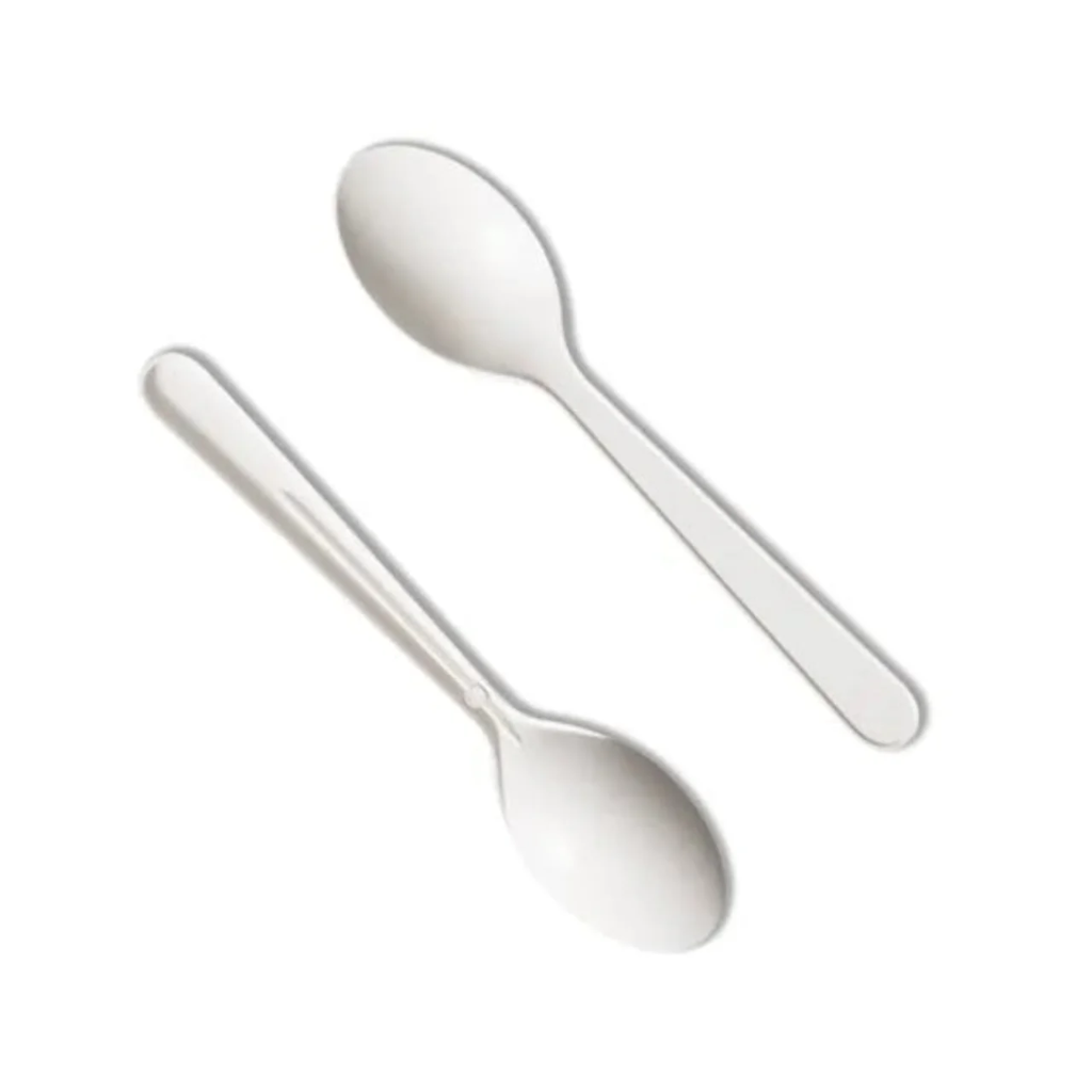 [566] SPOON DESSERT WHITE 100PCS (10)