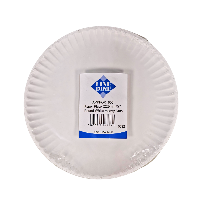 [441] PAPER PLATES ROUND WHITE HD 229MM/9" 100PCS