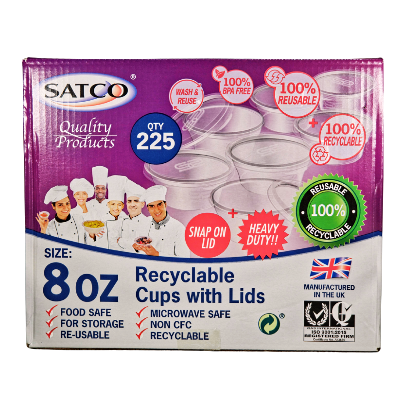 [520] SAUCE CUPS + LIDS 8OZ 225PCS (SATCO)