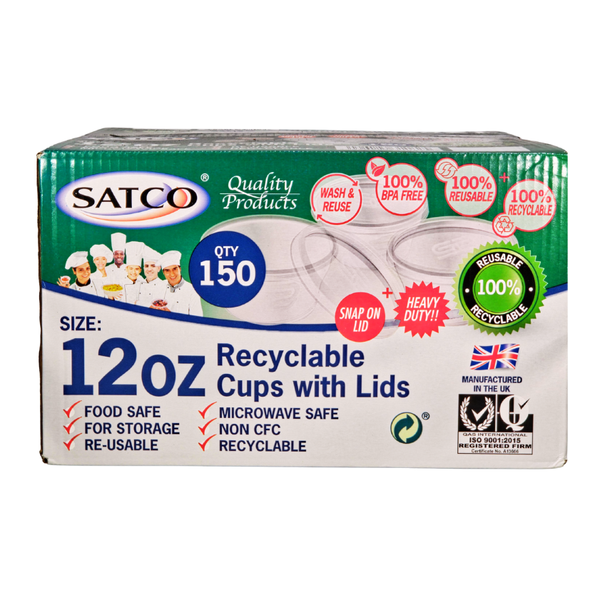 [516] SAUCE CUPS + LIDS 12OZ 150PCS (SATCO)