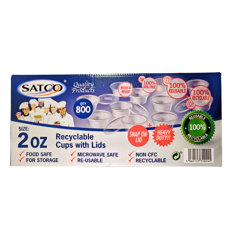 [518] SAUCE CUPS + LIDS 2OZ 800PCS (SATCO)