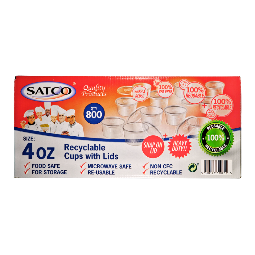[519] SAUCE CUPS + LIDS 4OZ 800PCS (SATCO)