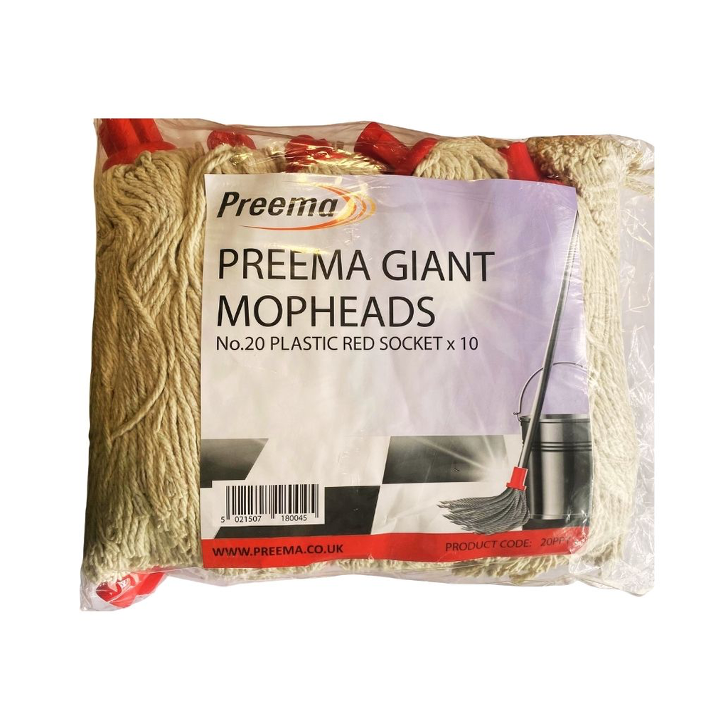 [1058] MOP HEAD NO 20 RED PLASTIC 10 PACK