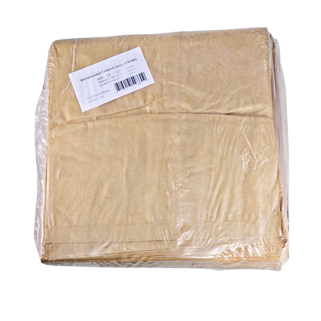 [331] KRAFT BROWN BAG STR 12*12.5 LARGE 500PCS