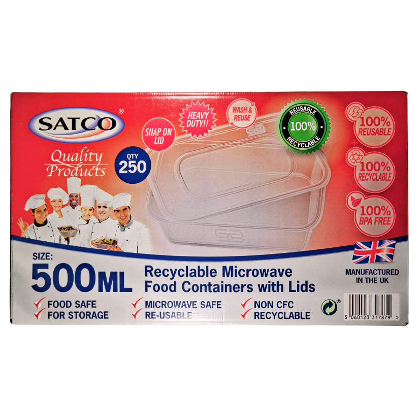 [435] PLASTIC CONTAINERS + LIDS C500 250PCS (SATCO)