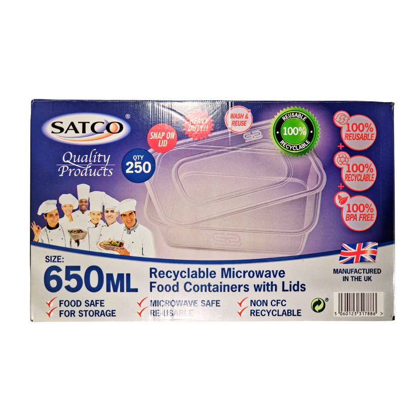 [436] PLASTIC CONTAINERS + LIDS C650 250PCS (SATCO)