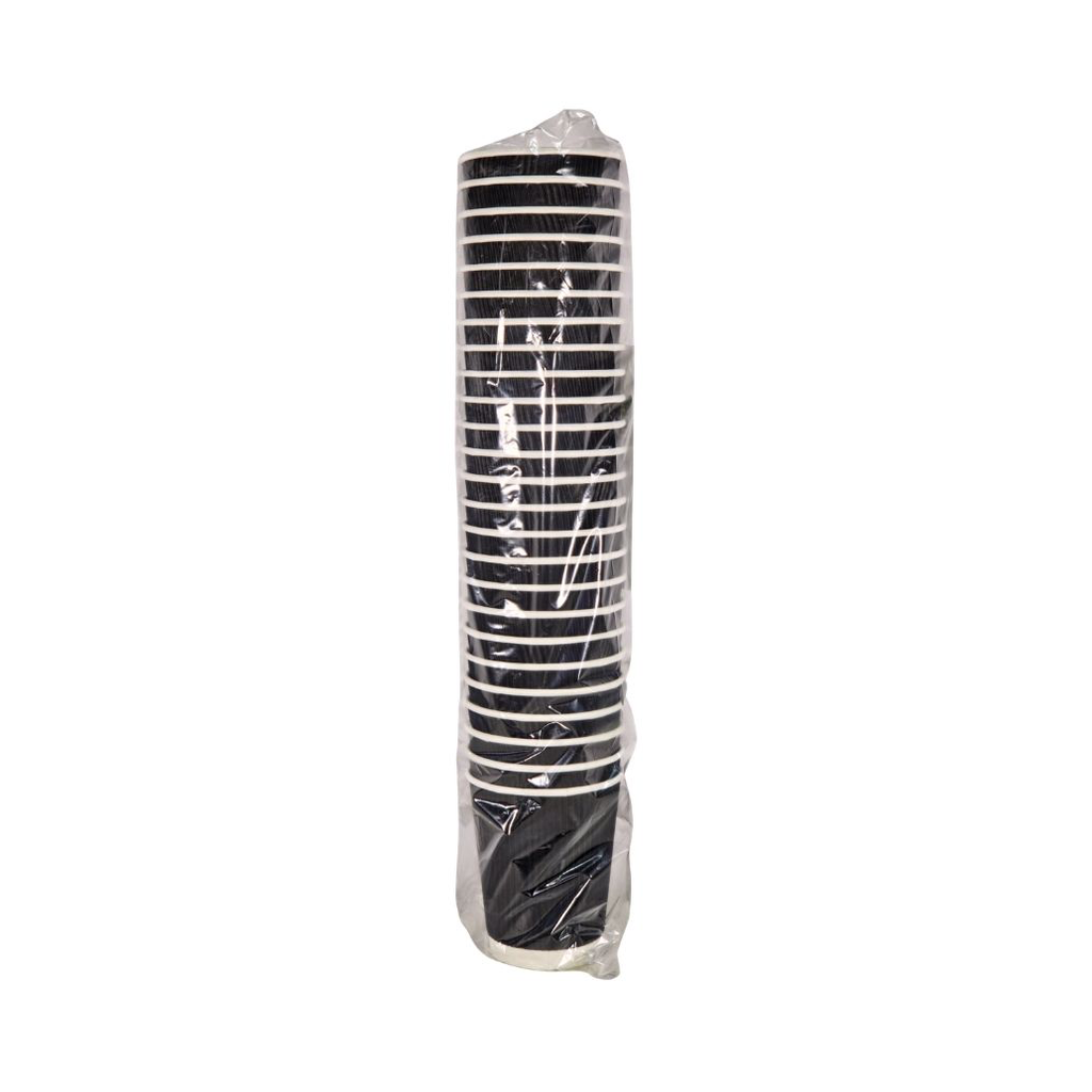 [1035] BLACK RIPPLE PAPER CUPS HOT 8OZ 25PCS (10)
