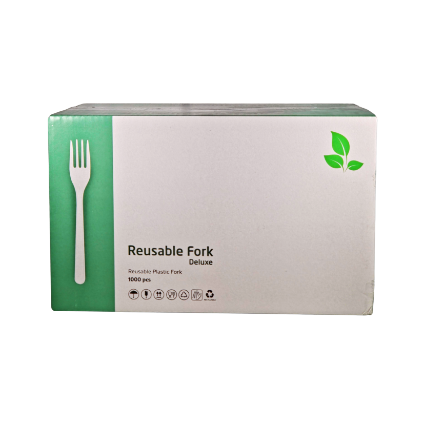 [989] FORK HEAVY DUTY BLACK REUSABLE 100PCS (10)