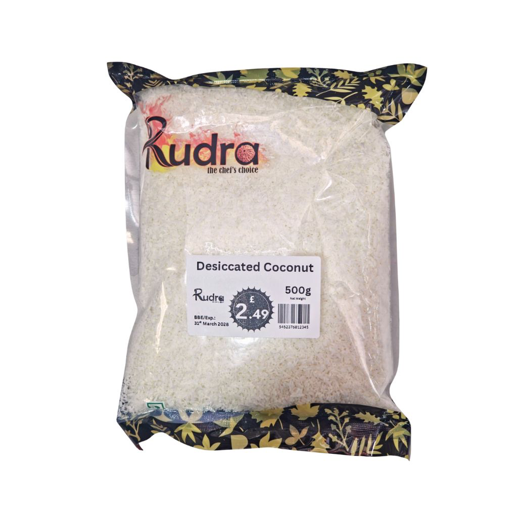[1065] RUDRA DESICCATED COCONUT 500G (10) PM £2.49