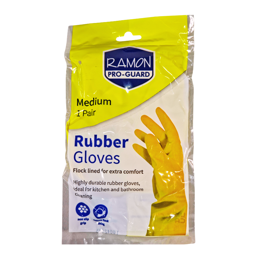 [927] GLOVES RUBBER YELLOW (MED)